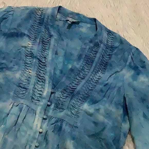 Joie women’s blue tie dye silky summer beach Top size medium - Picture 2 of 6